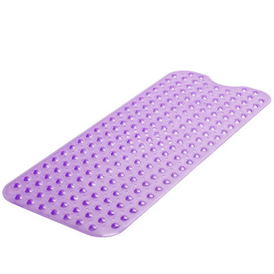 B&Q -  Extra Long Non Slip Bath Mat 100 X 40Cm Transparent Purple With Suction Cups