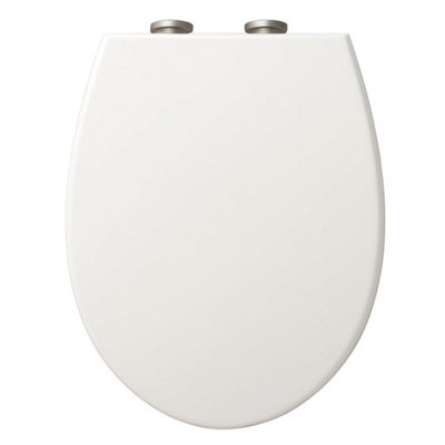 Mass Dynamic Soft Close White Oval Toilet Seat With Quick Release & Top Fix Hinges  ,adjustableEasy Clean from B&Q