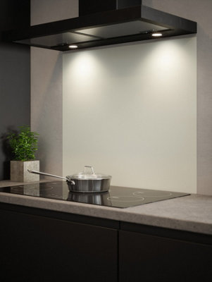 Matt White Glass Kitchen Self Adhesive Splashback 900 X 750mm from B&Q