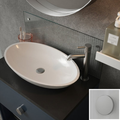 Fluted Glass Pre-Drilled Bathroom Splashback With Chrome Effect Caps (H)25Cm (W)60Cm from B&Q