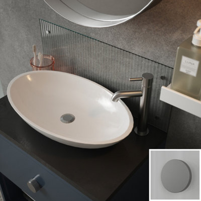 Fluted Glass Pre-Drilled Bathroom Splashback With Satin Chrome Effect Caps (H)25Cm (W)60Cm from B&Q