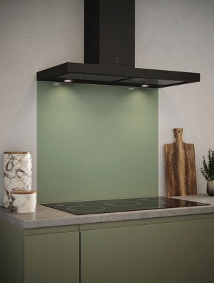 B&Q - Sage Green Toughened Glass Kitchen Splashback900mm X 750mm X 6mmEasy-Fit Self Adhesive Backing