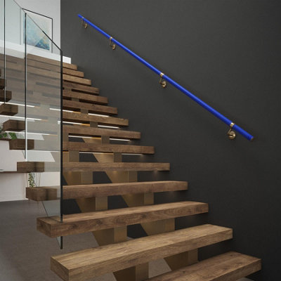 Rothley Deep Blue Stair Hand Rail Kit 2.4M from B&Q