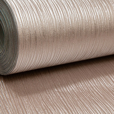 Muriva Gold Plain Cassiel Textured Metallic Rose Shimmer Free Match Wallpaper 0.53M