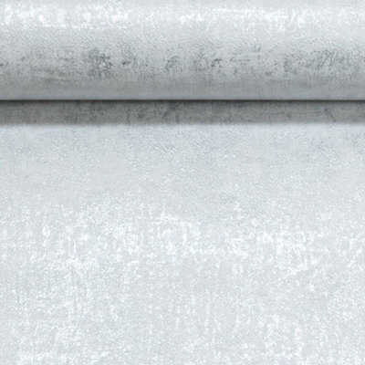 5 Rolls Plain Grey Silver Wallpaper Geometric Textured HeavyWeight Italian Vinyl - Image 7