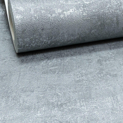 Charcoal Slate Grey Metallic Industrial Texture Silver Distressed Concrete New - Image 7