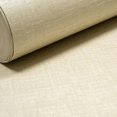 Sophie Laurence Cream Wallpaper Textured Shimmer Thick Quality Vinyl from B&Q