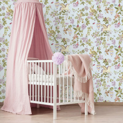 Sophie Laurence Kids Fairies Blue Wallpaper Unicorns Dragons Floral Girls Boys Nursery Bedroom from B&Q