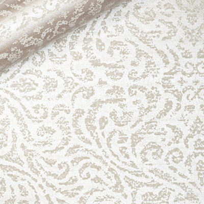 Sophie Laurence Taupe Floral Damask Wallpaper Metallic Shimmer Effect Textured Feature Wall from B&Q