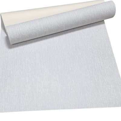 Sophie Laurence Plain Grey Textured Wallpaper Heavyweight Embossed Thick Plain Linen Effect from B&Q