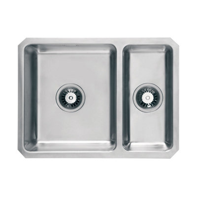 Cookology Grosseto 1.5 Bowl Undermount Sink With Side DrainerStainless Steel from B&Q