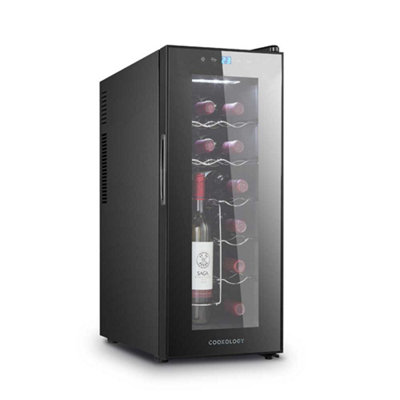B&Q -  Cwte12Bk 12 Bottle Thermo Electric Wine CoolerBlackCountertopDigital Temp ControlLow Noise