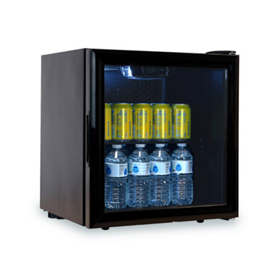 B&Q -  Dc3B Mini Drinks FridgeTable Top 46L Wine Cooler With Glass DoorBlack