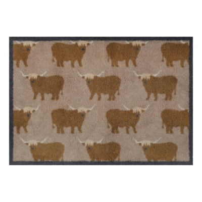 Kleen-Tex Turtle Mat Design Highland Cows 60X85 from B&Q