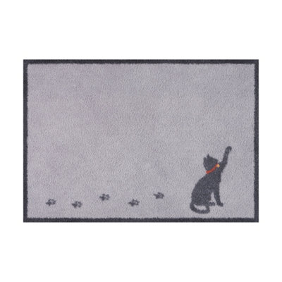 Kleen-Tex Turtle Mat Design Cat Walk Grey 60X85 from B&Q