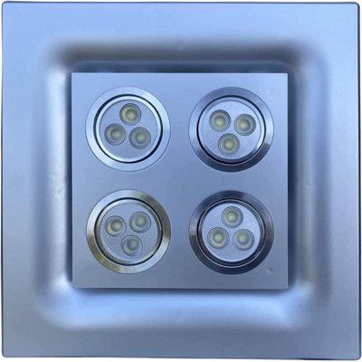 Airtech-Uk Silver Bathroom Extractor Fan With 12 W Led Light Ceiling 100mm / 4 Inches Exhaust Fan from B&Q