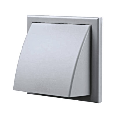 Airtech-Uk Grey Cowl Outlet Grille Wall Vent 100mm/4" Round Rear Spigot And Wind Baffle Back Draught Shutter from B&Q