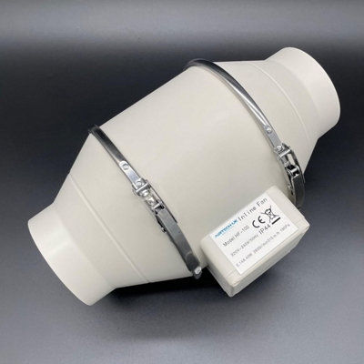 Airtech-Uk Mixed Flow Inline Bathroom Extractor Fan 100mm / Dia 4"PowerfulQuietAnd Efficient Ventilation from B&Q