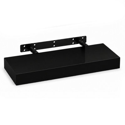 Innoteck 40Cm High Gloss Black Floating Wall Shelf 40Cm from B&Q