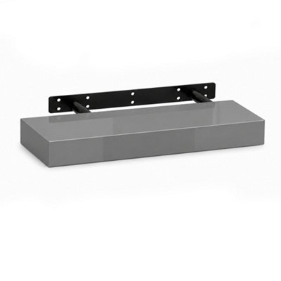 Innoteck 30Cm High Gloss Grey Floating Wall Shelf 30Cm from B&Q