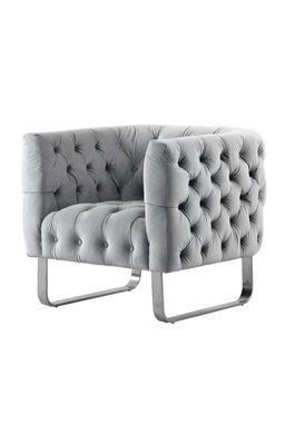 B&Q -  Grosvenor ArmchairDove GreyBrushed Silver