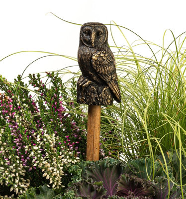 Jardinopia Barn Owl Cane Or Stake Topper Pot BuddyL4.3 X W4 X H7.5 Cm from B&Q