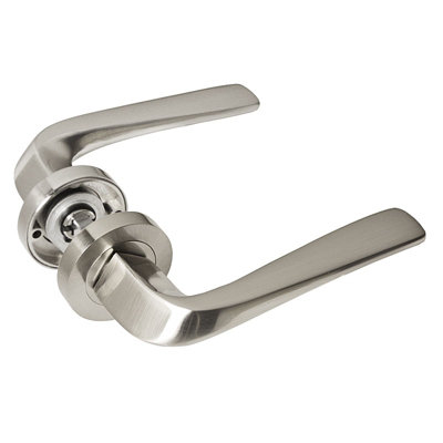 Z749 Lever Rose Satin Nickel Door HandlesTwirl Quad Lever DesignHandlestore