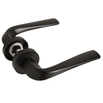 Z749 Lever Rose Matt Black Door HandlesTwirl Quad Lever DesignHandlestore