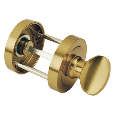 Z701 Satin Brass Bathroom Egress Thumbturn Assembly With FixingsHandlestore from B&Q