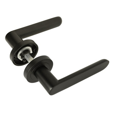 Z750 Lever Rose Door HandleHigh Quality Matt Black FinishHandlestore from B&Q