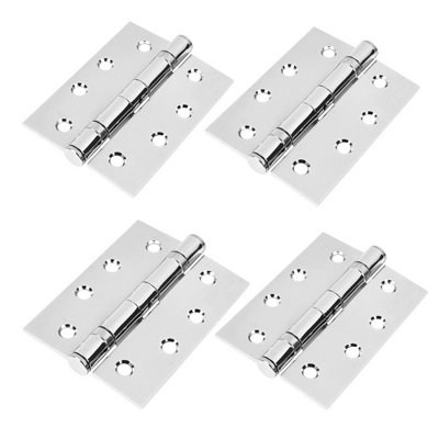 H22 Ball Bearing Door Hinges In A 4 Inch Size (100mm)Polished Chrome Finish2 PairsHandlestore from B&Q