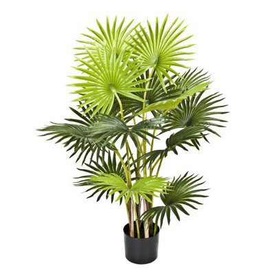 GreenBrokers Artificial 95Cm Fan Finger Palm Tree In Pot from B&Q