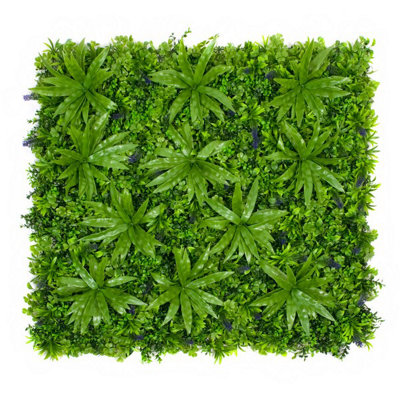 Brokers Artificial Premium Wall Hedge With Clover Leaf Foliage Flowers (1M X 1M) - Uv Stable Vertical Garden Green