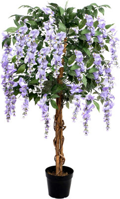 Greenbrokers Premium Artificial Wisteria Tree 130Cm Potted PlantLilac 4Ft from B&Q