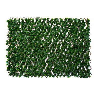 Greenbrokers Trellis Artificial Expanding Willow Fence With Green Leaf Foliage (1M X 2M) -Uv Stable from B&Q