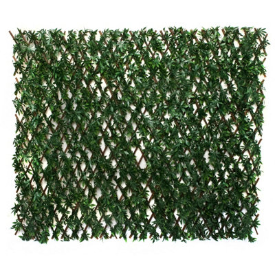 Greenbrokers Trellis Artificial Expanding Willow Fence With Green Leaf Foliage-Uv Stable (1M X 2) from B&Q