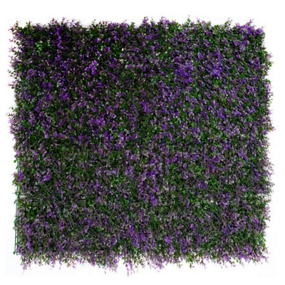 Greenbrokers Artificial Wall Hedge Leaf Foliage (Pack Of 4) -Uv Stable Vertical Garden Purple/Green