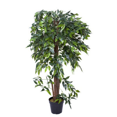 Greenbrokers Premium Artificial Ficus Weeping Fig Tree Potted PlantGreen120Cm from B&Q