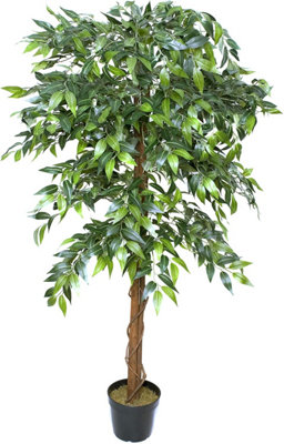Greenbrokers Premium Artificial Ficus Weeping Fig Tree 140 Cm/ 4'5Ft Potted Plant from B&Q