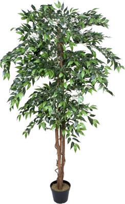 Greenbrokers Green Brokers Premium Artificial Ficus Weeping Fig Tree Potted Plant, 180Cm