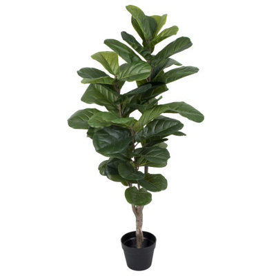 Greenbrokers Artificial Real Touch Fiddleleaf Tree X 46 Leaves 125Cm