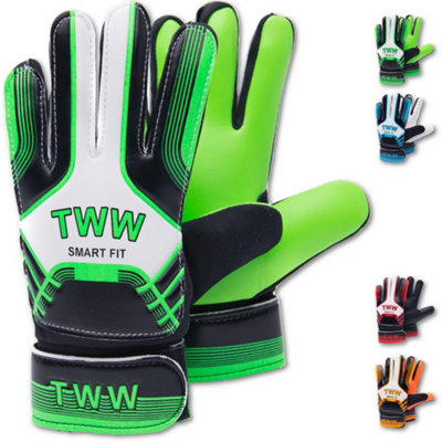 TheWhiteWater Limited Kids Football Gloves Goalkeeper Goalie Soccer Gloves Junior Children Boys/girls Premier League SoccerGreenSize 6 from B&Q