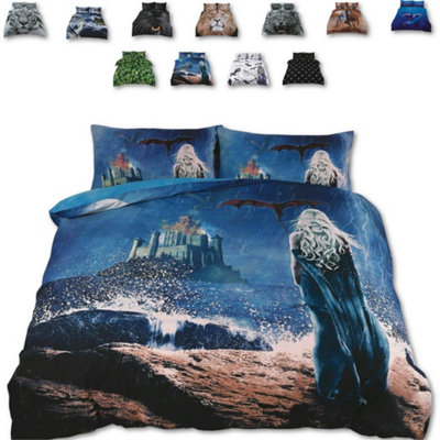TheWhiteWater Limited Game Of Thrones ThemeMother Of Dragons Bed Set3D Animal Printed Single Beddings Duvet Cover from B&Q