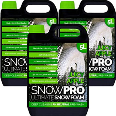Pro-Kleen Snowpro Snow Foam Shampoo Car Wash Soap Ph Neutral Vehicle Cleaning Detailing Pre Wash 15L Apple Fragrance from B&Q