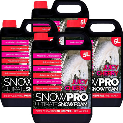 Pro-Kleen Snowpro Snow Foam Shampoo Car Wash 20L Soap Ph Neutral Vehicle Cleaning Detailing Pre Wash Cherry Fragrance from B&Q