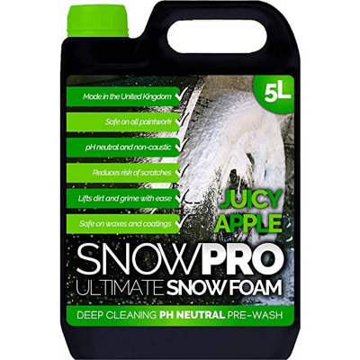 Pro-Kleen Snowpro Snow Foam Shampoo Car Wash Soap Ph Neutral Vehicle Cleaning Detailing Pre Wash 5L Apple Fragrance from B&Q