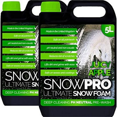 Pro-Kleen Snowpro Snow Foam Shampoo Car Wash Soap Ph Neutral Vehicle Cleaning Detailing Pre Wash 10L Apple Fragrance from B&Q