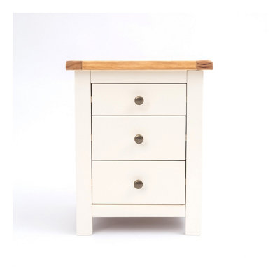 Cabinet Bits White Maggiori 3 Drawer Bedside Table - Off - Image 4