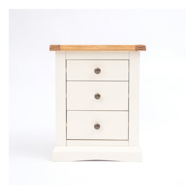 B&Q -  Castelli 3 Drawer Bedside Table Brass Knob