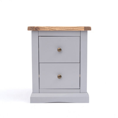 B&Q -  Rocca 2 Drawer Bedside Table Brass Knob